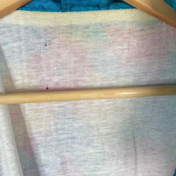 Vintage Full Zip Windbreaker Jacket Floral Print Bright Lightly Lined L - Picture 4 of 5